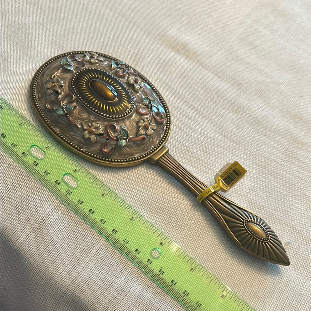 NEW Ornate Floral Handheld Mirror antique look